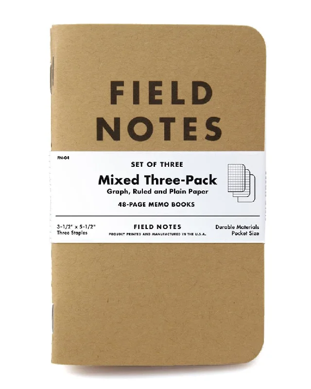 Camping hiking trail field-FIELD NOTES ORIGINAL KRAFT NOTEBOOK - MIXED 3 PACK