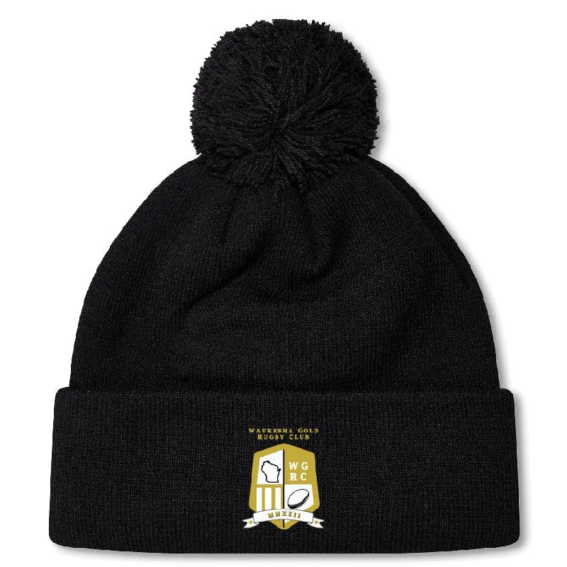 Camping hiking nature pulse-Waukesha Gold Rugby Pom Pom Beanie by Canterbury