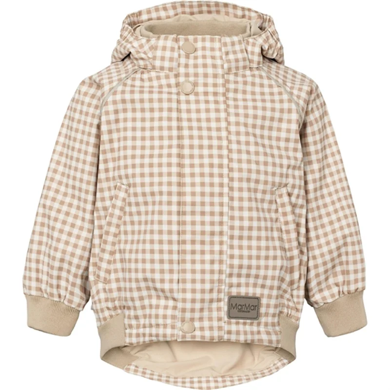 Camping hiking trail curve-MarMar Olio Jacket Gingham Check Technical Summer Outerwear