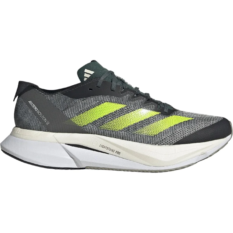 Camping hiking trail magic-adidas Adizero Boston 12 Mens Running Shoes - Grey