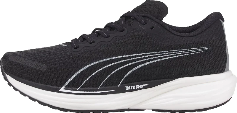 Camping hiking gear shine-Puma Deviate Nitro 2 WIDE FIT Mens Running Shoes - Black