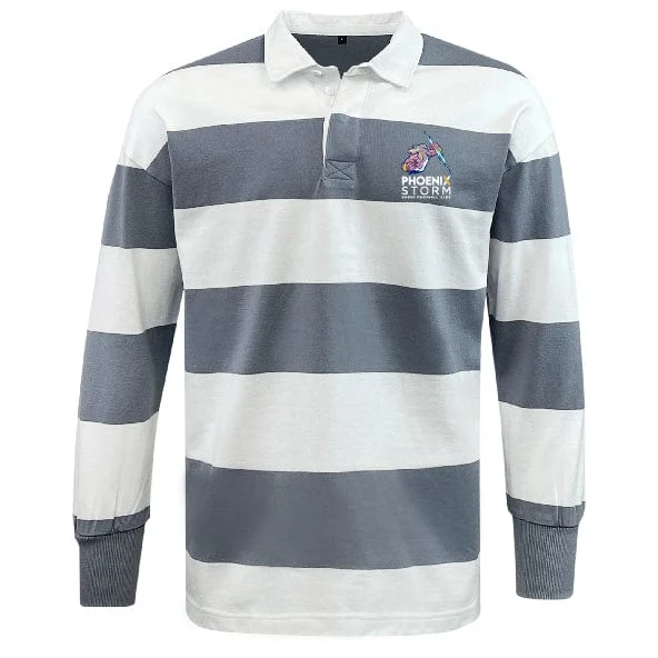 Camping hiking trail vistas-Phoenix Storm RFC Classic Long Sleeve Hooped Rugby Jersey