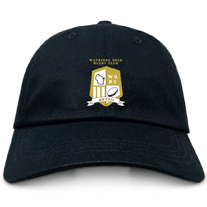 Camping hiking gear vibe-Waukesha Gold Rugby Adult Low-Profile Cotton Twill Dad Cap