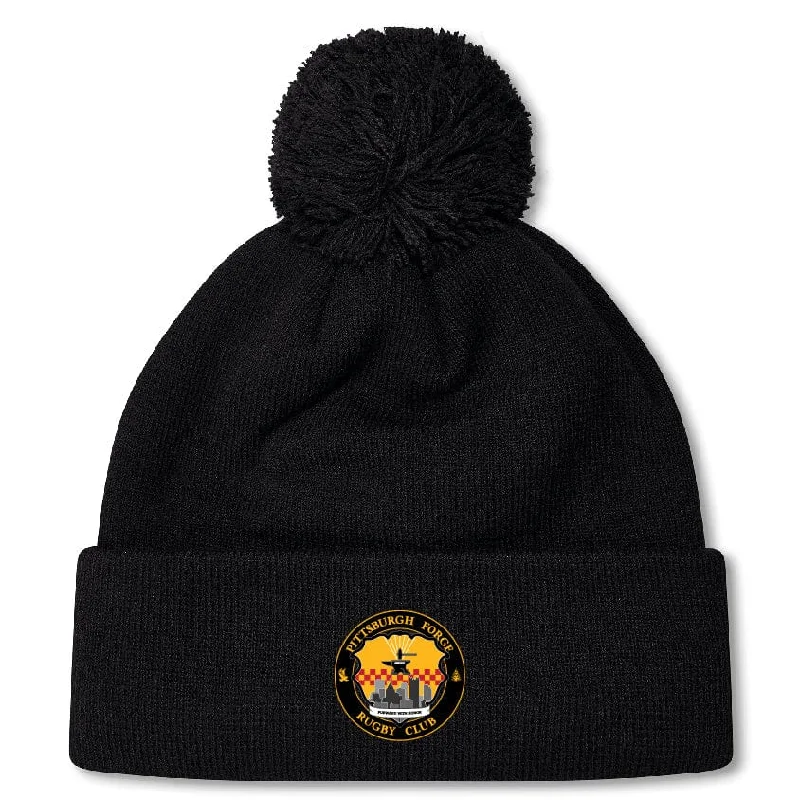 Camping hiking trail snap-Pittsburgh Forge Pom Pom Beanie by Canterbury