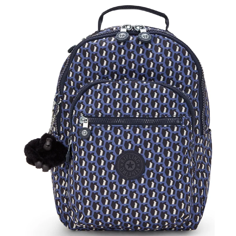 Camping hiking trail steep-Kipling Seoul Small  Printed Tablet Backpack - 3D K Blue