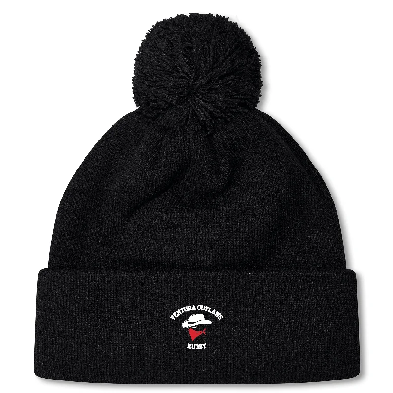 Camping hiking gear vibe-Ventura Outlaws Rugby Pom Pom Beanie by Canterbury