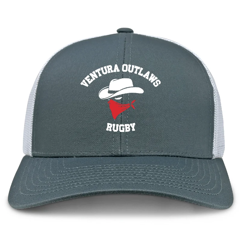 Camping hiking gear lift-Ventura Outlaws Rugby Retro Trucker Cap