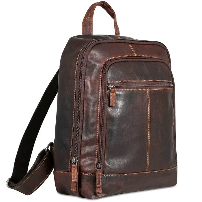 Camping hiking outdoor hush-Voyager Leather Laptop Backpack