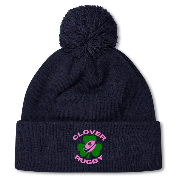 Camping hiking trail cloud-Clover Girls Rugby Pom Pom Beanie by Canterbury