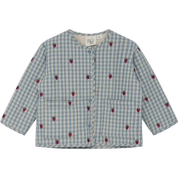 Camping hiking trail zone-Flöss Polly Jacket Berry/Blue Gingham