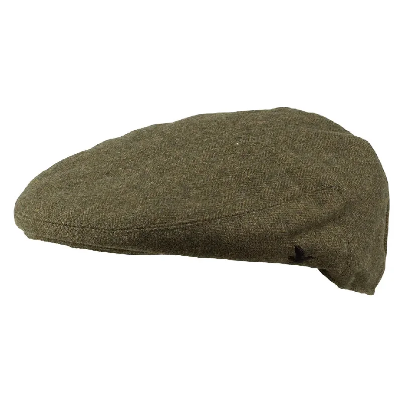 Camping hiking nature rush-Seeland Hillside Tweed Flat Cap - Moss Green