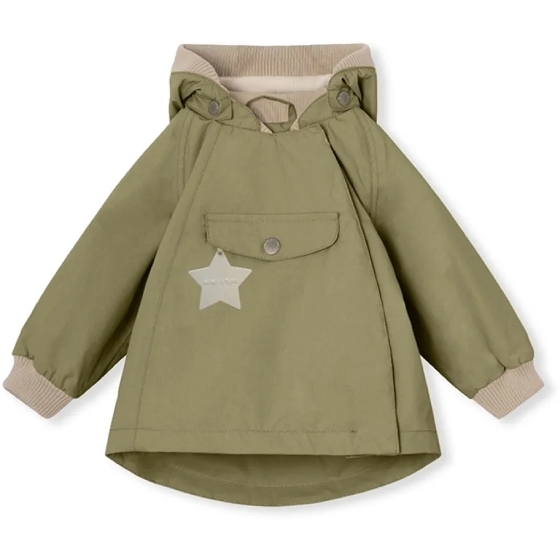 Camping hiking outdoor flair-MINI A TURE WAI Spring Jacket w/Fleece Lining Aloe Green