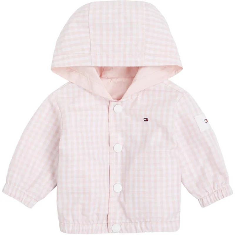 Camping hiking trail ease-Tommy Hilfiger Baby Reversible Gingham Jacket White / Pink Check