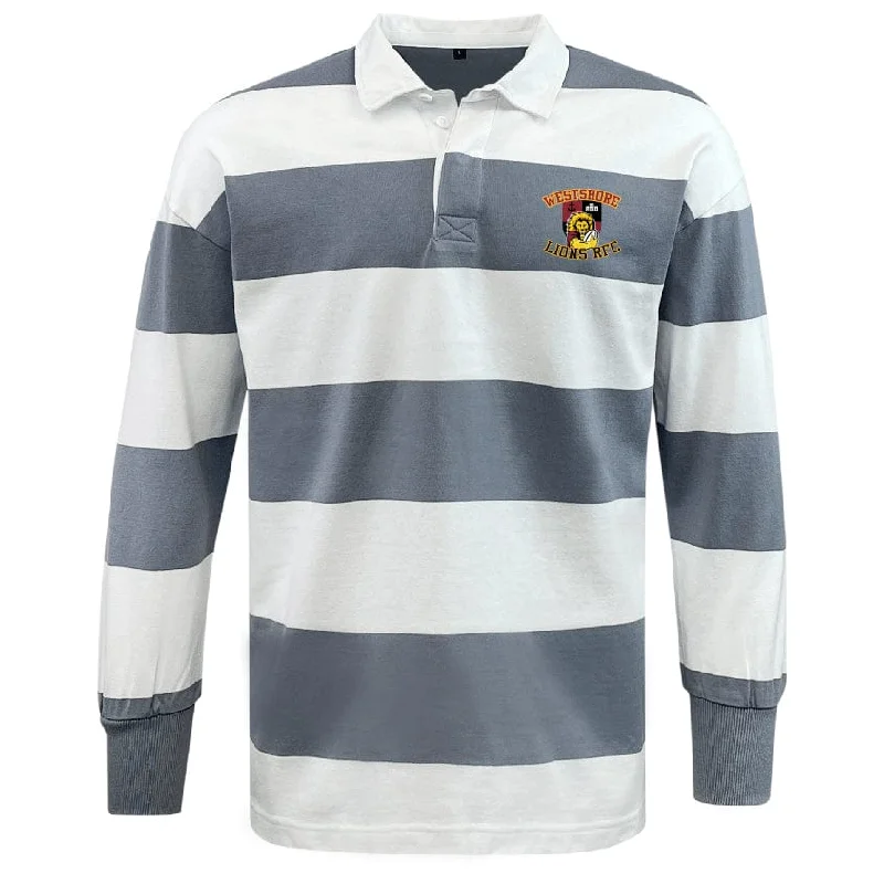 Camping hiking gear adaptability-Westshore Lions Classic Long Sleeve Hooped Rugby Jersey