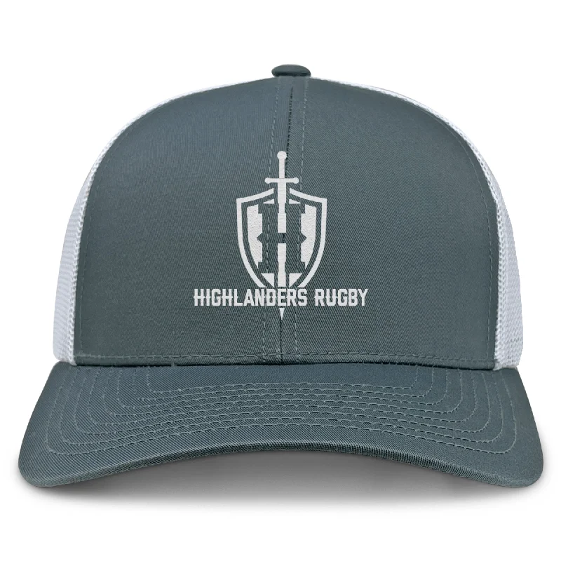 Camping hiking trail storm-Highlanders Rugby NC Retro Trucker Cap