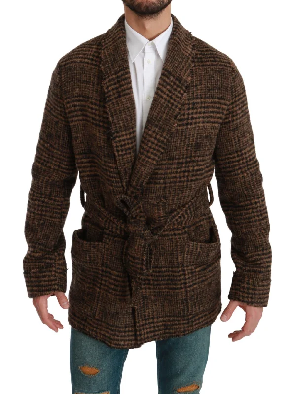 Camping hiking trail tall-Dolce & Gabbana Elegant  Alpaca Blend Belted Cape Men's Jacket