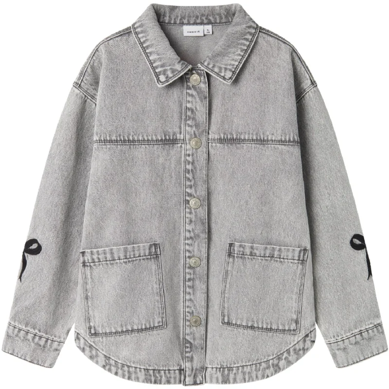 Camping hiking nature shine-Name It Light Grey Denim Gloria Denim Embroidery Jacket