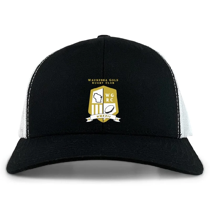 Camping hiking trail fresh-Waukesha Gold Rugby Retro Trucker Cap