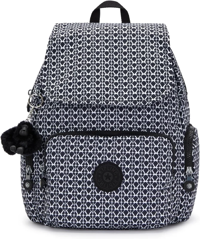 Camping hiking trail myths-Kipling City Zip Small  Backpack Signature Print