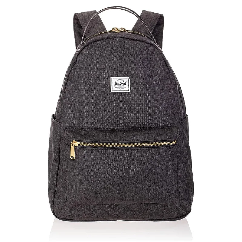 Camping hiking gear finds-Herschel Unisex Black Crosshatch Mid-Volume 18.0L Nova Backpack - 10503-02090-OS