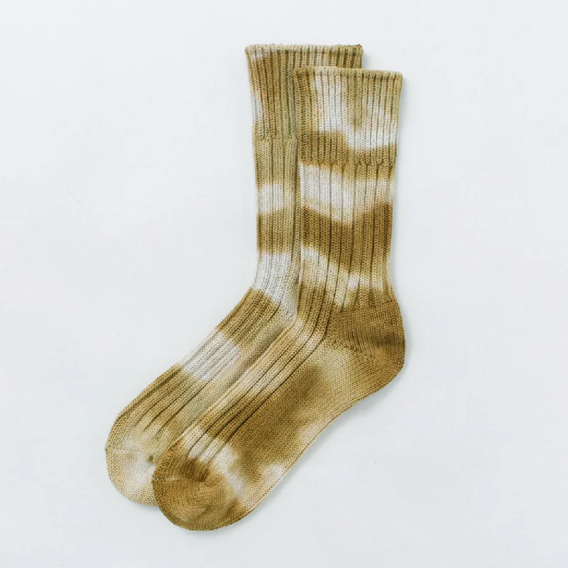 satin sleep socks-ROTOTO / Chunky rib crew socks Tie-dye