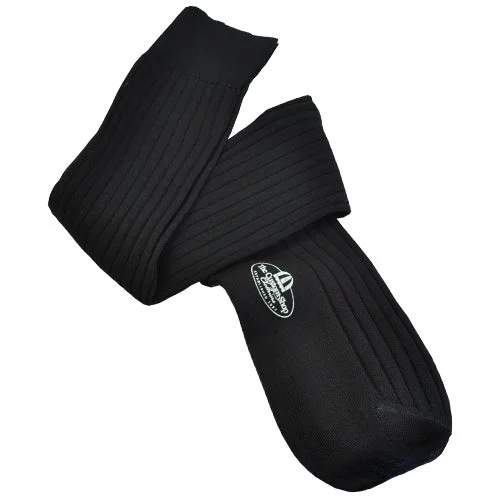 rechargeable heated socks-Black Over the Calf Cotton Sock