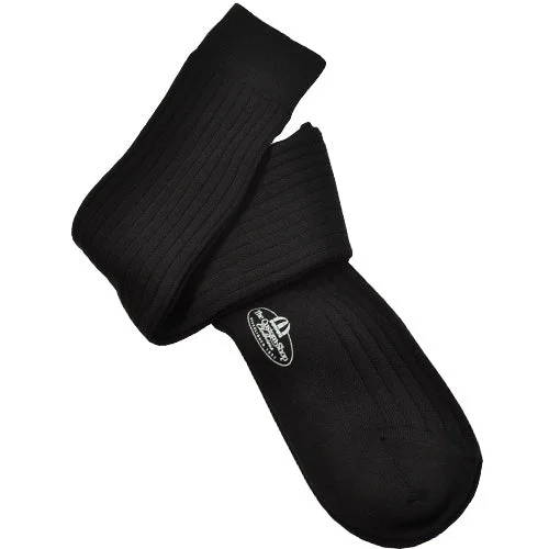 top-tier sports socks-Black Over the Calf Wool Sock