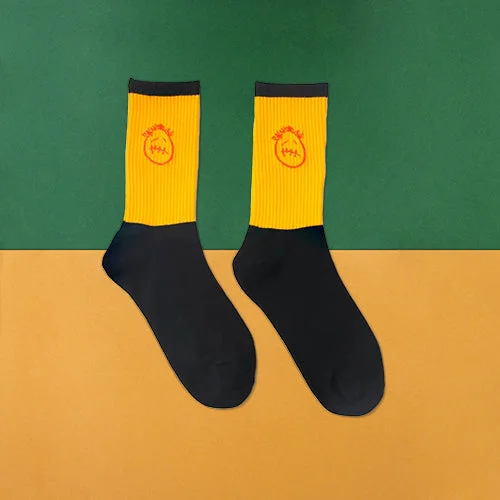 healthcare compression socks-Yellow Smiley Socks