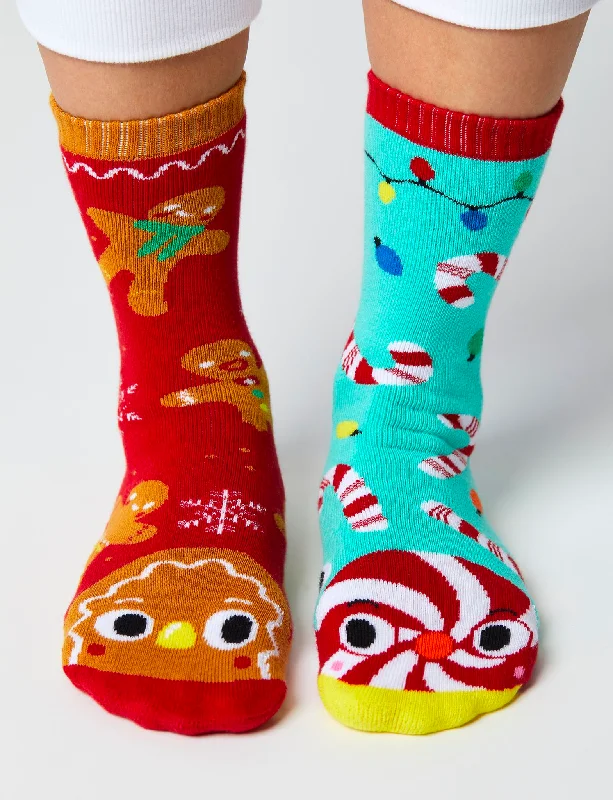 backcountry socks-ADULT GINGERBREAD & CANDY CANE CHRISTMAS SOCKS