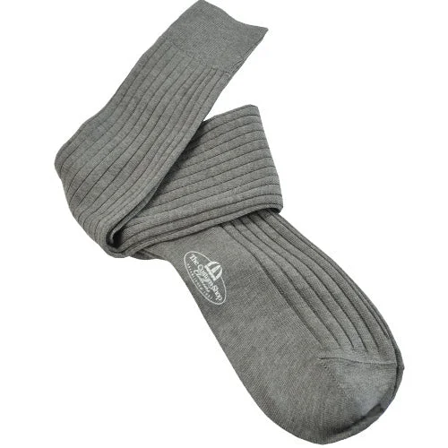 dapper men’s socks-Gray Over the Calf Cotton Sock