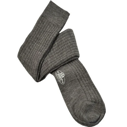 fine wool socks-Gray Over the Calf Wool Sock