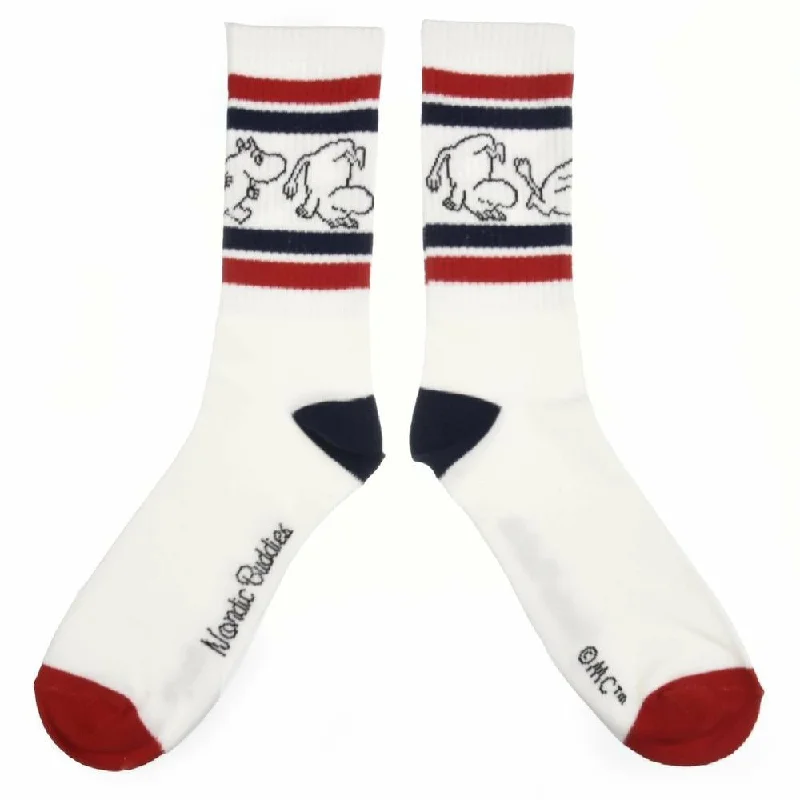 chunky cushion socks-Moomin Socks Retro Moomintroll Red