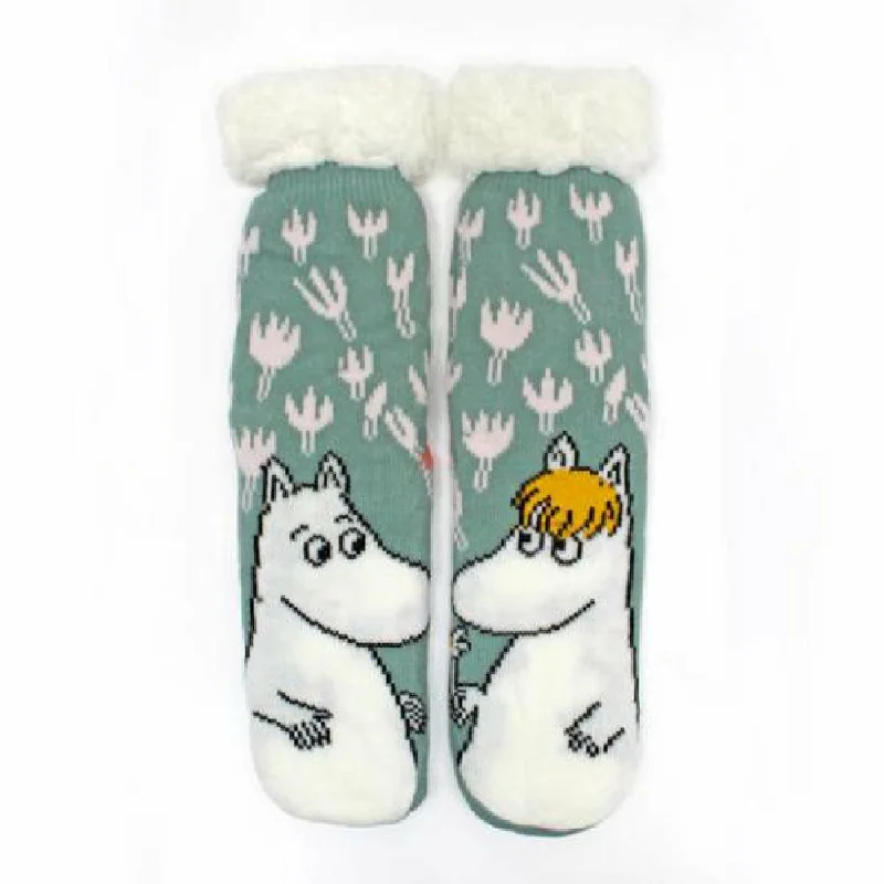 quick-wick socks-Moomin Slipper Socks With Floral Design