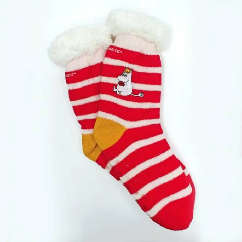 padded foot socks-Moomin Slipper Socks With Stripe Snorkmaiden