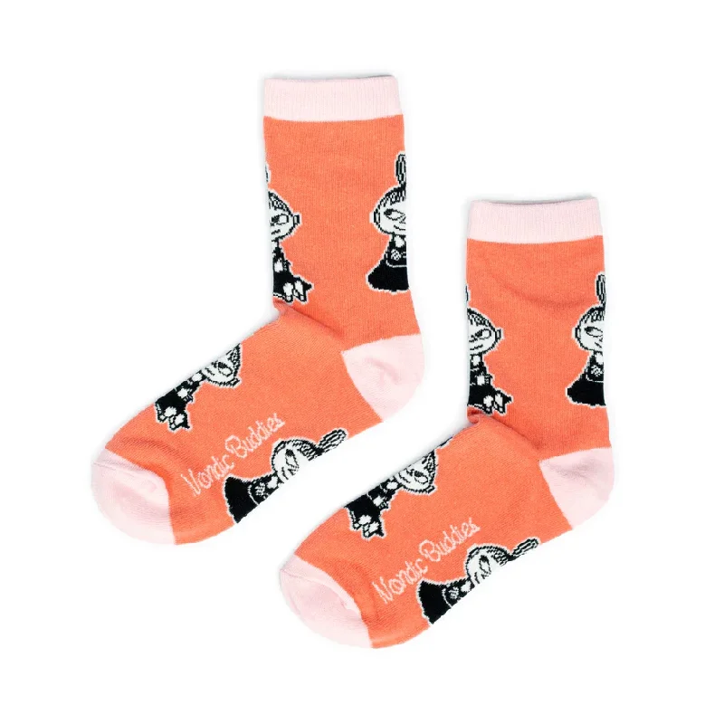 thick-seam socks-Moomin Socks Little My Red / Pink