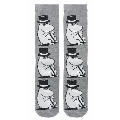 no-seam socks-Moomin Socks Moominpappa Grey