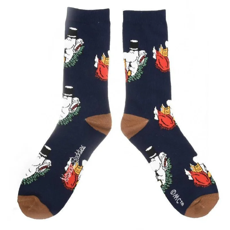 no-seam socks-Moomin Socks Moominpappa Chilling Navy