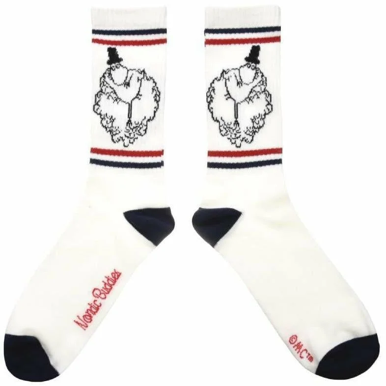 striking pattern socks-Moomin Socks Retro Moominpappa White