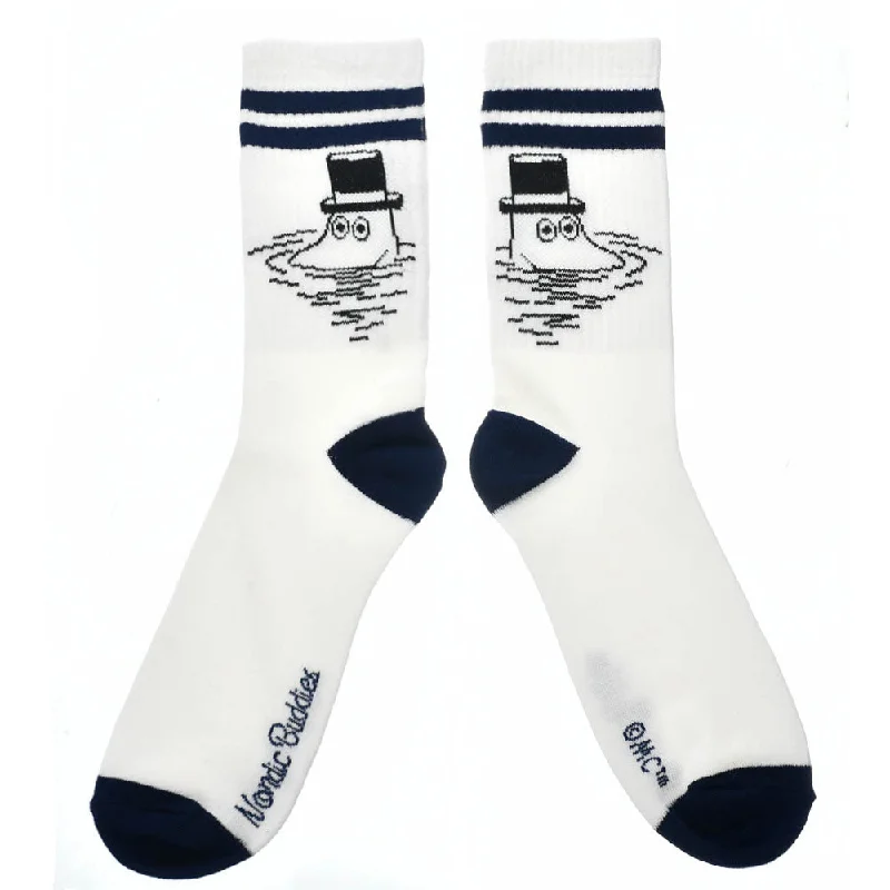 epic trek socks-Moomin Socks Retro Moominpappa White swimming