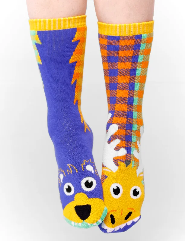 medical grip socks-ADULT MOOSE & BEAR SOCKS