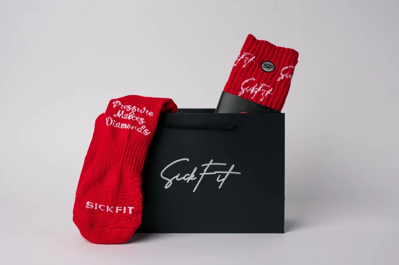 fine wool socks-SickFit Pride Slouch Socks- Red