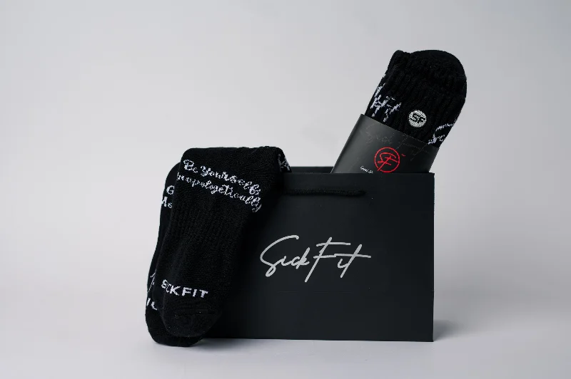 zany party socks-SickFit Pride Slouch Socks- Black