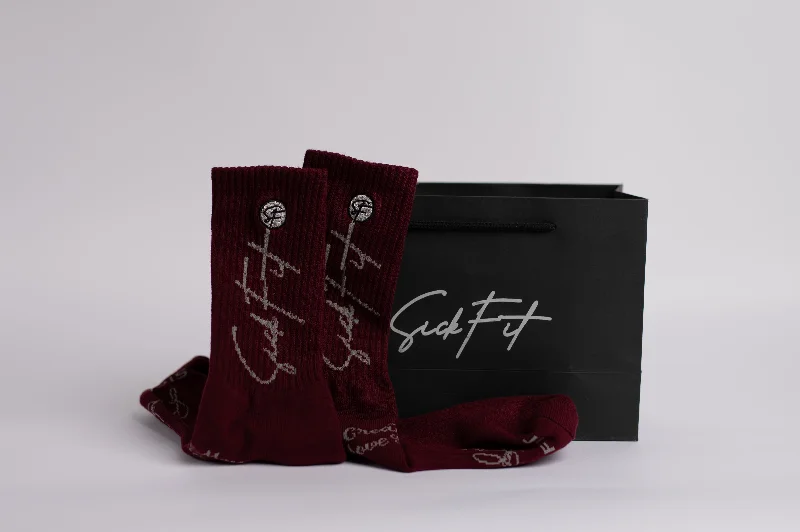 no-slip socks-SickFit Classic Socks- Maroon