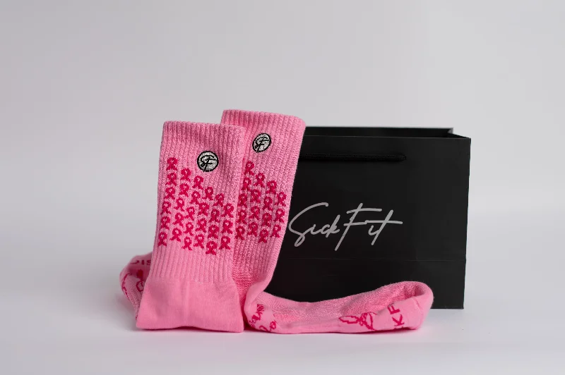 jolly holiday socks-SickFit Pink Breast Cancer Awareness Socks