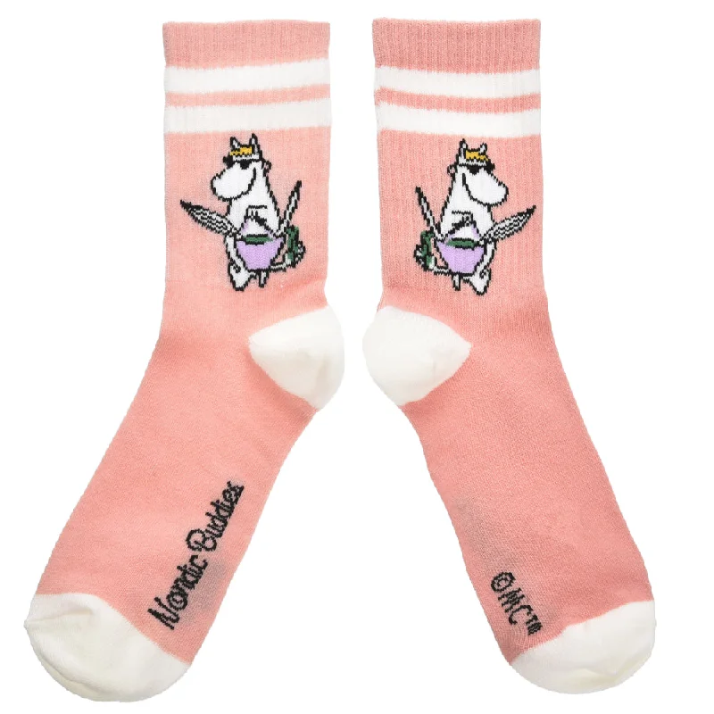 heel-safe socks-Moomin Socks Retro Snorkmaiden Coral