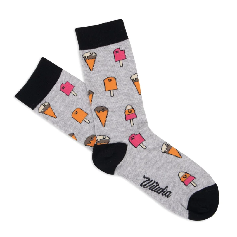 radiant color socks-Socks Ice Cream Grey