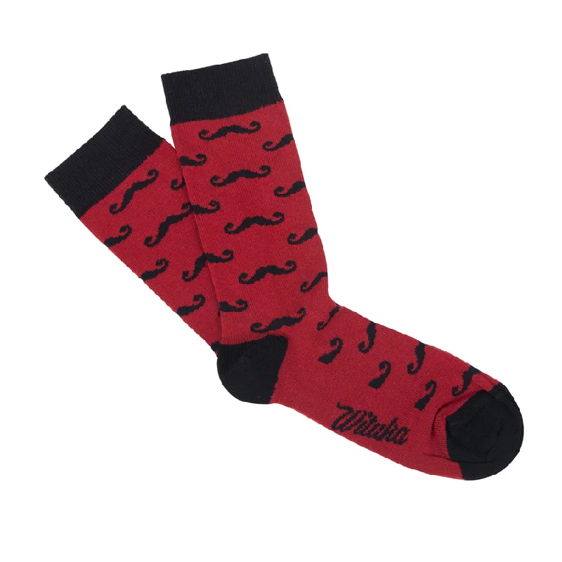 heel-pad socks-Socks Mustacho Burgundy