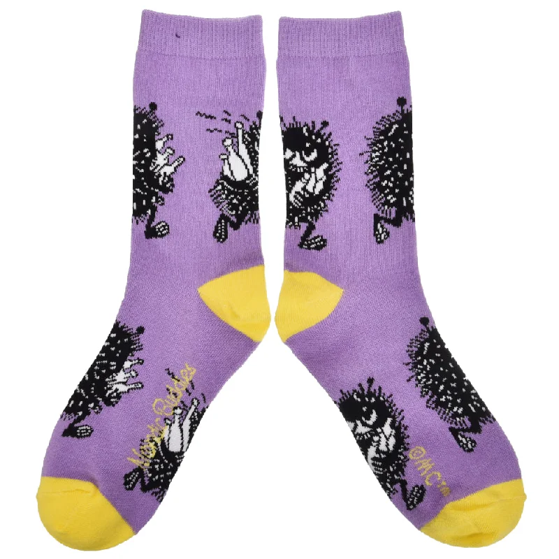 ice-sport socks-Moomin Socks Stinky Getaway Purple