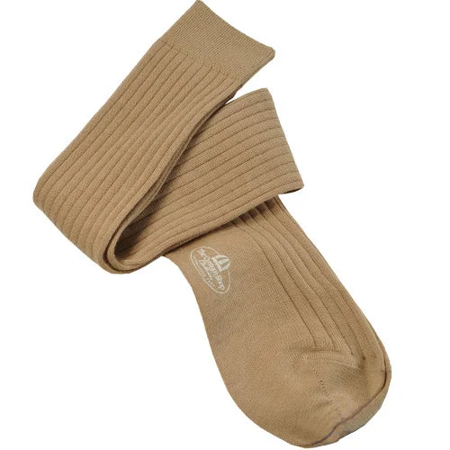 court-ready socks-Tan Over the Calf Wool Sock