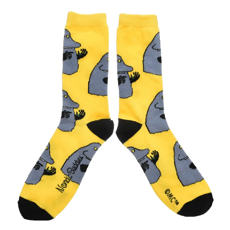 sheer thin socks-Moomin Socks The Groke Yellow